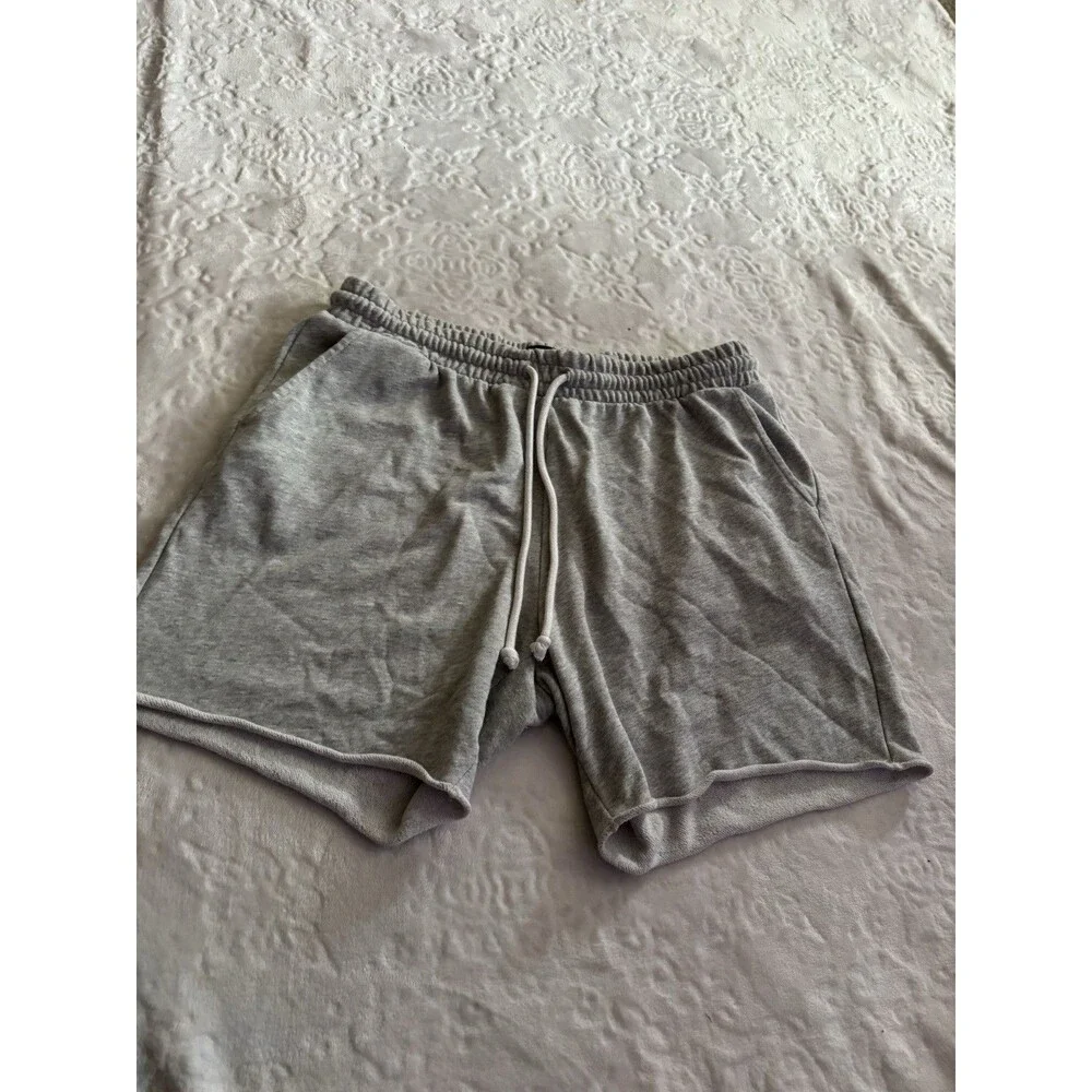 H&M Men’s Light Gray Shorts Drawstring Pockets Regular Fit Size Extra Large